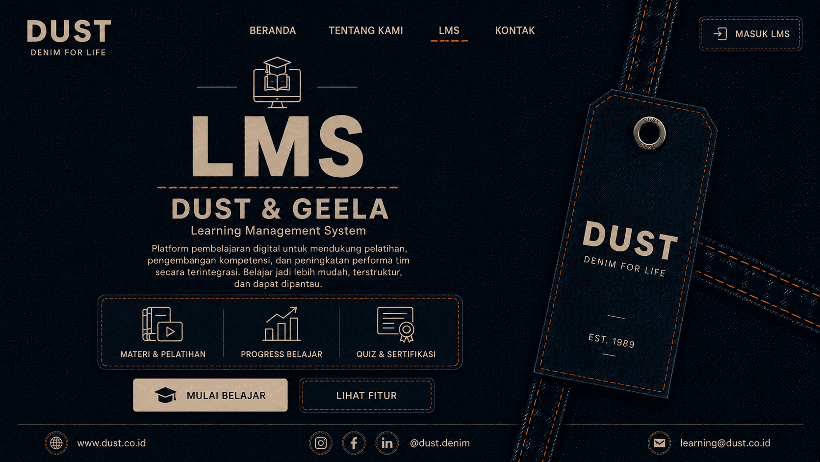 Poster peluncuran LMS DUST & GEELA DUST & GEELA